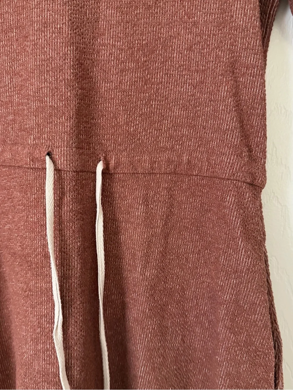 Roolee Rust Midi Dress with Drawstring